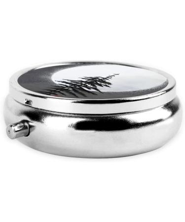 Moon Pine Tree Round Pill Box | 3 Compartment Portable Travel Pill Organizer for International Shipping - Buy Online on GoSupps.com