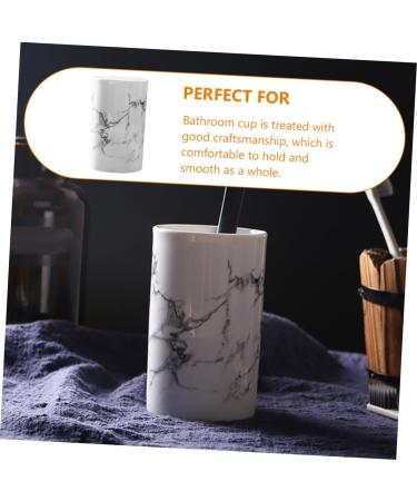 Hoement Mouthwear Teaspoon Holder - Stylish Ceramic Bathroom Accessories Makeup Brush Cup Toothbrush Holder & Drinking Cups for Home & Office - Buy Online on GoSupps.com