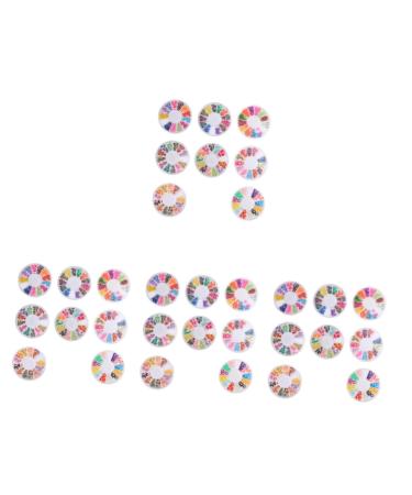 FRCOLOR 32 Boxes Soft Pottery Lovely Diy Patch Nail Tech Accessories Scrapbooking Embellishment Decorative Clay Patch Polymer Spacer Beads Nail Art 3d Polymer Clay Sticker
