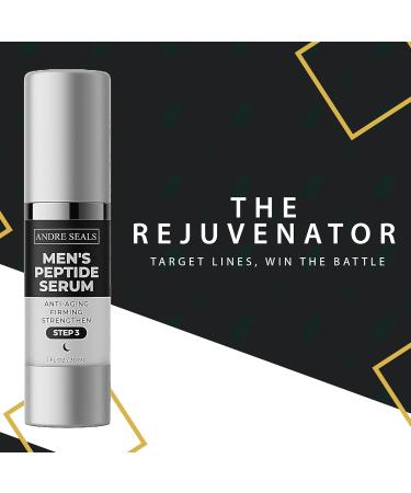 Men's Advanced Peptide Face Serum | Anti-Aging & Wrinkle Reduction | Hyaluronic Acid Green Tea Coconut Jojoba Oil Vitamin E | 1 oz Men's Skincare - Buy Online on GoSupps.com