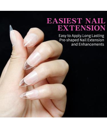 360Pcs MissSix Short Clear Gel Nail Tips - Professional Soft Gel Press On Nails - Almond, Coffin, Square Shape - Full Cover Fake Tips for Acrylic Nails - C-Nail Tips-G1 - Buy Online on GoSupps.com