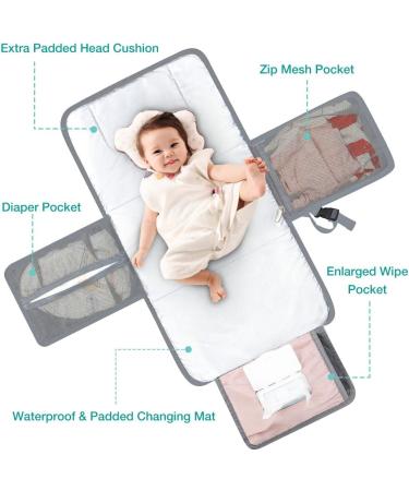 Lekebaby Portable Changing Mat with Wipe-Pocket and Head Cushion - Pink - Buy Online on GoSupps.com