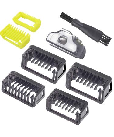 Guide Comb 1/2/3/5 MM for Philip OneBlade Shaver Body Hair Guards QP2510 QP2520 QP2521 QP2522 QP2530 QP2531 QP2620 QP2630 QP6505 QP6510 QP6520 QP6620 (1mm+2mm+3mm+5mm+Brush+Cape+Body Comb+Skin Guard) 8 Piece Set
