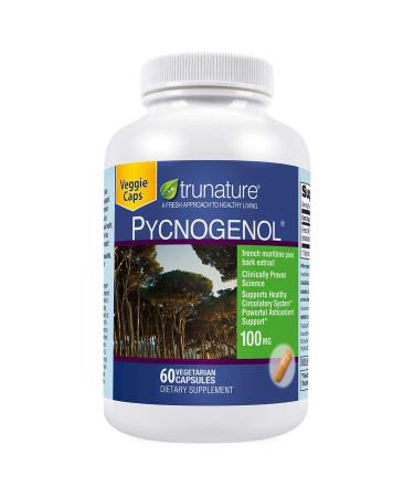 TruNature Pycnogenol 100 mg - French Maritime Pine Bark Extract, Powerful Antioxidant Support - 50 Vegetarian Capsules