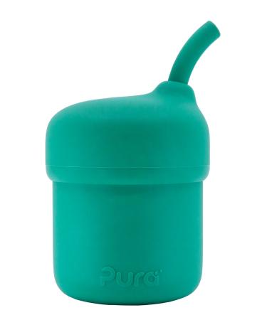 Pura my-my Silicone Straw Cup | Spill Proof  Reusable  Food Grade Silicone  Plastic-Free | For Kids  Toddlers  Babies & Infants - (Mint)
