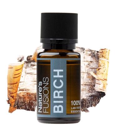Natures Fusions Canadian Sweet Birch Essential Oil for Pain, Muscle Relief and Skin Care - 3rd Party Tested - Guaranteed 100% Pure and Natural Therapeutic Grade 15ml - Aromatherapy and Topical