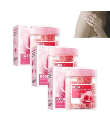 Veenourish Glow Sugar Scrub, Lavender Sugar Body Scrub for Dark Underarms, Glow Sugar Face Scrub Exfoliating Face Wash, Clean Sugar Body Scrub, Sugar Scrub for Body, Face, Feet (3PCS-Pink)