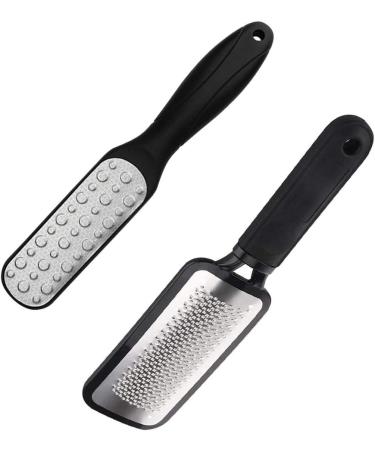 Lurrose Pedicure Foot File - 2 Piece Stainless Steel Foot Scrubber for Hard Skin Removal on Wet & Dry Feet - Perfect for Smooth Feet - Buy Online on GoSupps.com