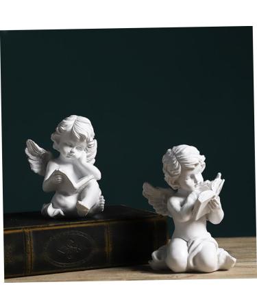 Alipis Decor Resin Crafts Reading a Book Staue Figure Unique Angel Ornaments Accessories Jam Dining Table - Buy Online on GoSupps.com