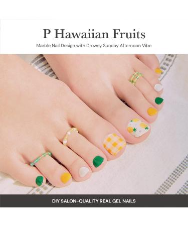 ohora Semi Cured Gel Pedi Strips (P Hawaiian Fruits) - Salon-Quality Long Lasting Pedicure at Home - Works with Any Pedi Lamp - Easy Application & Removal - Includes Prep Pads and Pedi File - Buy Online on GoSupps.com