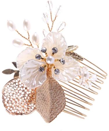 Angoily 1pc Crystal Headpiece Headwear for Women Tiara Women Hair Accessory Bride Comb Leaf - Buy Online on GoSupps.com