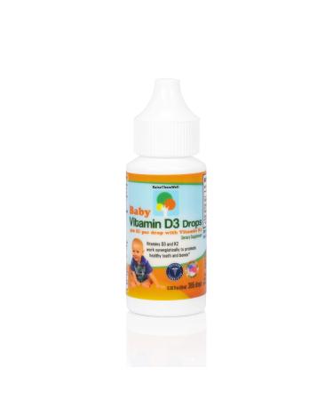 Raise Them Well- Vitamin D and K Drops for Bone and Teeth Health 365 Servings 0.36 fl/oz