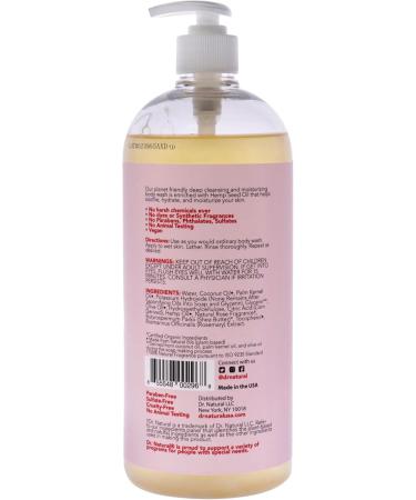 Dr. Natural Hemp Body Wash Rose 946 ml - Pure Plant-Based Body Wash - Deep Cleansing and Moisturizing with Organic Shea Butter - Enriched with Hemp Seed Oil - Suitable for Sensitive Skin - Buy Online on GoSupps.com