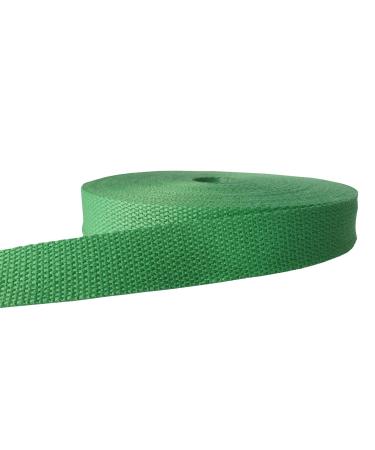 Yo Yo Cotton Webbing 1 Inch 5 Yards Mediumweight Polyester Cotton Webbing Strap for Cloth Tote Bags Leash Straps Crafts Outdoor Accessories (1 Inch --5 Yards, 050116 Green)