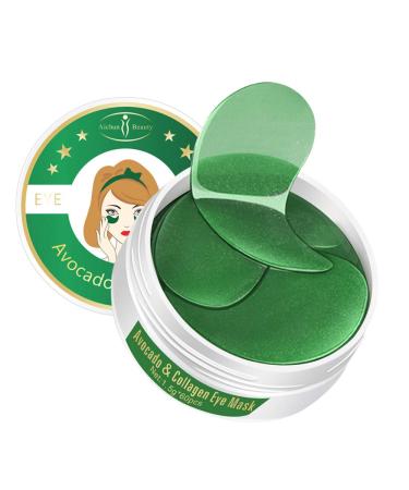 AICHUN BEAUTY 30 Pair Collagen Eye Mask Patch Hydro Gel Pad Anti-Wrinkle Dark Circles Bags Soft Smooth Skin Care Hydration Moisturizing (AVOCADO)