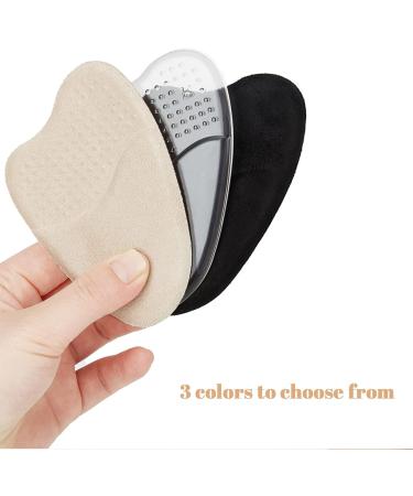WOOXDYUK 3 Pairs Midfoot & Forefoot Cushions for Women - Anti-Slip Shoe Pads Bale Cushions Heel Support in 3 Colors - Perfect for Open Toe Shoes - Buy Online on GoSupps.com