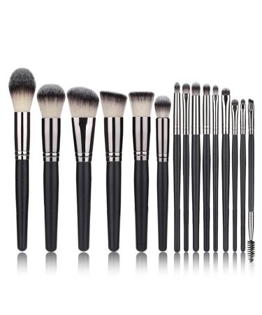 15-Piece Black Makeup Brush Set - Loose Powder & Blush Brushes for Flawless Eye Makeup - International Shipping - Buy Online on GoSupps.com