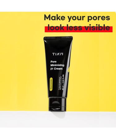 TIAM Pore Minimizing 21 Cream - Niacinamide 5% & Natural BHA 2.1% Moisturizer for Oily Skin | Minimize Large Pores | 2.02 Fl Oz - International Shipping Available - Buy Online on GoSupps.com