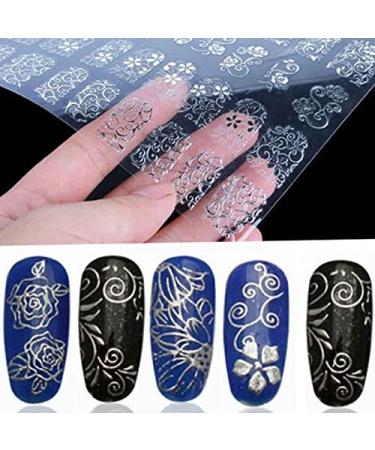 108Pc 3D Silver Flower Nail Art Stickers Decals - DIY Decoration Tools - Buy Online on GoSupps.com