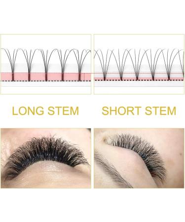 4D-C-0.10-8-15 Mix Pre Made Fan Eyelash Extensions - Russian Volume Lashes 0.07 0.10 Pre Fanned Long Stem C D Curl - 8-15 Mix & CG - Premade Fans Eyelash Extension - Buy Online on GoSupps.com