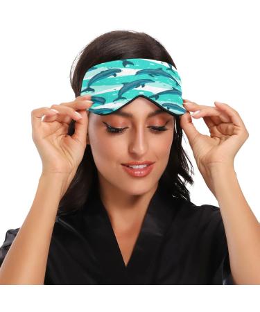 Xigua Dolphins Pattern Sleeping Eye Mask | Adjustable Strap & Breathable Blackout Comfort | For Men & Women - Buy Online on GoSupps.com