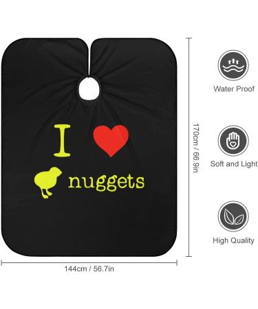 I Love Chicken Nuggets Barber Cape | Adjustable Snap Hair Cutting Apron for Adults - Perfect for Salon & Home Use - Buy Online on GoSupps.com