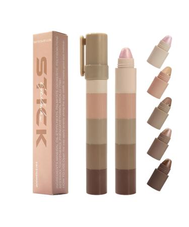 Cyer -Shadow Stick - 5x Climmer Eyeshadow Pencil | Highlighter Makeup | Waterproof Facial Cosmetics for Travel Holidays Outdoors Carnival Stadium Dating School Party Appearance