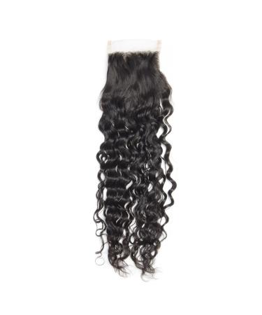 Mila Brazilian Virgin Hair Top Lace Closure 4"x4" Natural Wave 100% Unprocessed Curly Human Hair Closure with Baby Hair Natural Color 12inch 12" lace closure