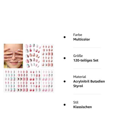 120 Pieces Girls Press-On Fake Nails | Full Cover Short Artificial Nail Tips for Kids | Flamingo Nail Art Decoration - Buy Online on GoSupps.com