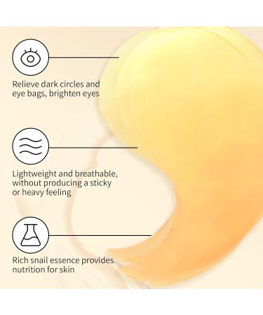 Snail Hydrogel Eye Patch - 24K Gold Serum Mask for Dark Circles Fine Lines & Puffy Eyes | Hydrating Under Eye Treatment - Buy Online on GoSupps.com