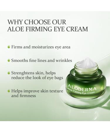 Aloderma Aloe Firming Eye Cream Made with 70% Organic Aloe Vera - Natural Daily Hydrating Eye Cream with Jojoba Hyaluronic Acid & Organic Aloe - Reduce Signs of Aging Fine Lines & Wrinkles 25g - Buy Online on GoSupps.com
