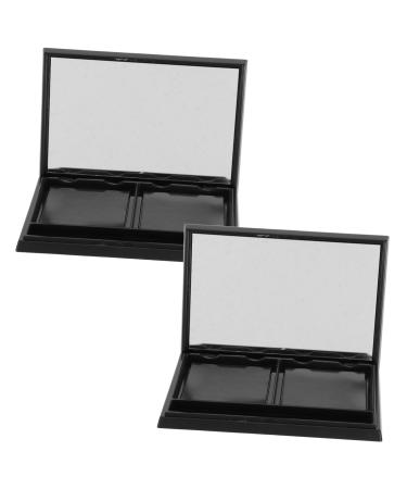 Palette de Fards Paupi res Magn tique Vide 2 Compartiments Mat Noir avec Miroir Rechargeable et Personnalisable Organisateur Maquillage Compact pour Voyage et