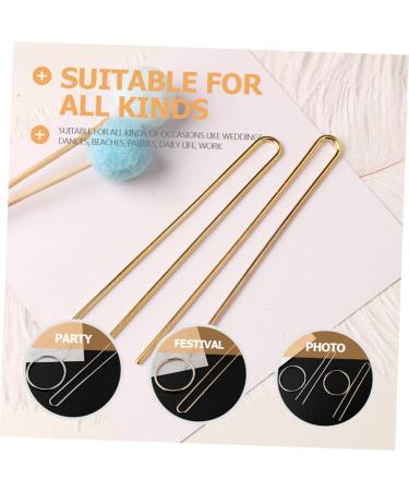 Mikinona U-shaped Hair Stick Womens Hair Clips 4 sets Women Clip Hairpin Headdress Alloy Stick Simple U-shaped Fork Bun Girl Styling Accessory Hair Womens Hair Accessories Hair Fork - Buy Online on GoSupps.com