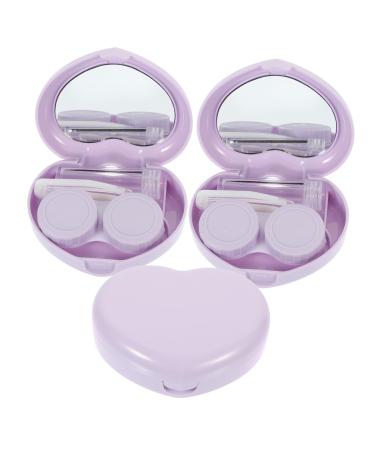 Solustrie 3 sentences Contact lens container contact lens-remnant-tool Eyeing Lentes de travel lensing container Organizer Musselchale Brillen case autumn and winter violet purple 7.2x5.8x2cm