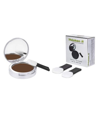 Thicken It 100% Scalp Coverage Hair Powder - MEDIUM BROWN - Talc-Free .32 oz. Water Resistant Hair Loss Concealer for men and women. Naturally Thicker Than Hair Fibers & Spray Concealers
