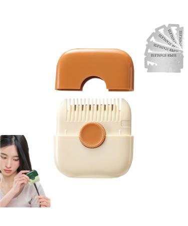 Trimpocket Hair Trimmer Comb Kids 2 in 1 Hair Trimmer Split Ends Hair Trimmer Manual Hair Bangs Trimmer for Kids Dual-Side Design with Cover Blades Replaceable Orange