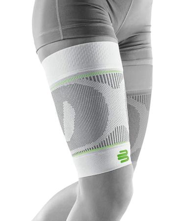 Bauerfeind Sports Compression Upper Leg Sleeves - White Large/Long (1 Pair) - Buy Online on GoSupps.com