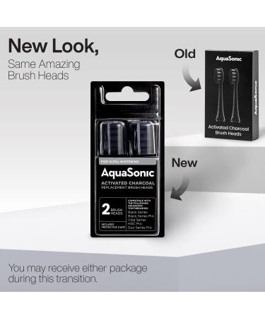 2-Pack AquaSonic Activated Charcoal Brush Heads - Ultra Whitening & Stain Remover - Compatible with Black Series Pro Vibe & Duo Pro Series (Black) - Buy Online on GoSupps.com