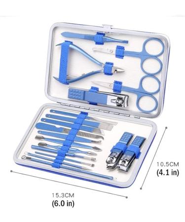 Nail Clippers Set Large Capacity Lady Nail Clipper Set Stainless Steel Pedicure Manicure Set Beauty Nail Care Tools Nail Set (18 Pieces) - Buy Online on GoSupps.com
