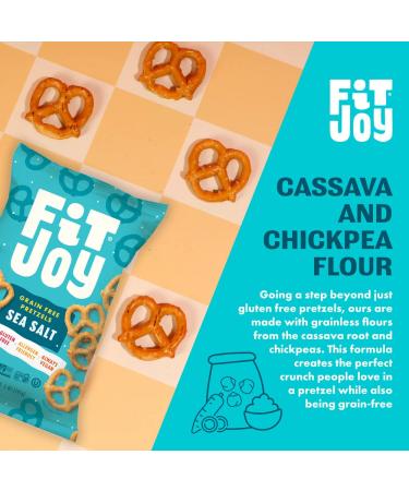 FitJoy Gluten Free Pretzels - Sea Salt Twists | Grain Free, Made in USA, Nut Free, Non-GMO, Vegan Certified | 5 oz (Pack of 6) - Buy Online on GoSupps.com