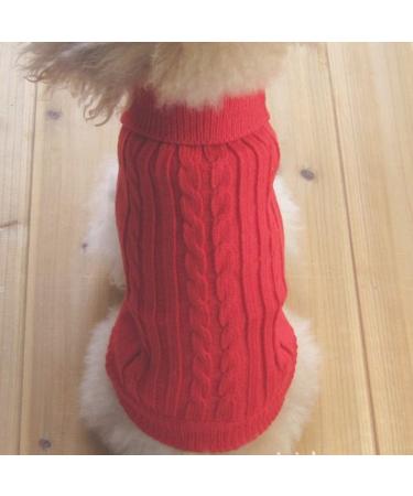 Tangpan Turtleneck Classic Straw-Rope Pet Dog Sweater Apparel (Red,XL) X-Large (Pack of 1) Red