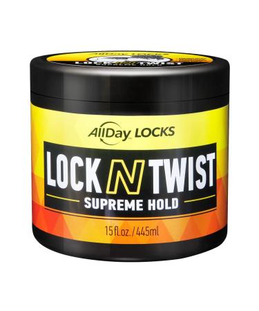 AllDay Locks Lock N Twist | Locking Gel  Re-Twist Locks  Supreme Hold | Smooths & Tames Frizz  Flake Free  Soft Finish | 15 Oz 15 Fl Oz (Pack of 1)