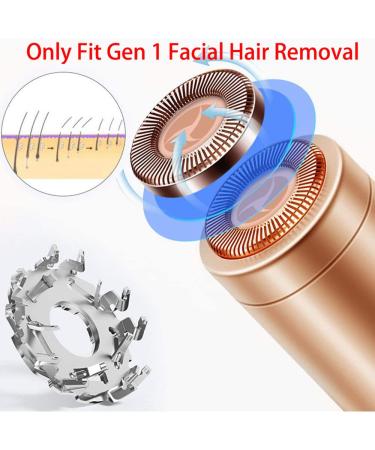 6 Pcs Replacement Heads for Women's Facial Hair Remover - Painless & Flawless Gen 1 Compatible 18K Rose Gold-Plated Blades - Includes Cleaning Brush - Buy Online on GoSupps.com