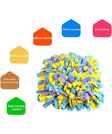 YEAKOO Dog Snuffle Mat 45x45cm Hand Woven Smell Training Toy - Yellow/Purple/Blue - Buy Online on GoSupps.com