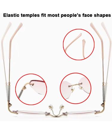 Buy Women's Rimless Blue Light Blocking Reading Glasses - 2.5x Gold Tinted Anti-Glare Computer Readers Online - Buy Online on GoSupps.com