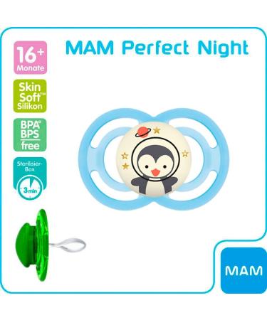 MAM Perfect Night Pacifier for 16+ Months | Luminous | Pack of 2 with Sterilization Box | International Shipping Available - Buy Online on GoSupps.com