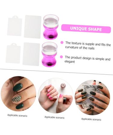 Healeved 5 Sets Nail Art Silicone Stamp Manicure Stamper Manicure Stamping Tool Nail Kits Nail Art Printer Silicone Manicure Printing Stamper Silica Gel Scraper Set Purple Metallic Color - Buy Online on GoSupps.com