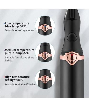 Heated Eyelash Curler Electric Rechargeable Long Lasting Lash Curler for Makeup Black Eyelash Curler for Women - Buy Online on GoSupps.com