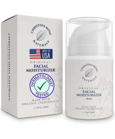 Hydrating Facial Moisturizer Face Cream - Clean  Daily Face Moisturizer for All Skin Types - with Certified Organic Ingredients for Soft  Smooth Skin - Face Lotion for Women and Men  Anise Original (Anise)