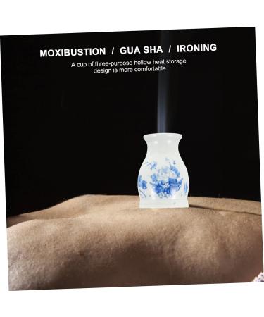 FOMIYES Smoke-Free Moxibustion Stick - Portable Ceramic Wellness Tool for Health & Massage - Blue & White Porcelain Gua Sha Becher - Buy Online on GoSupps.com